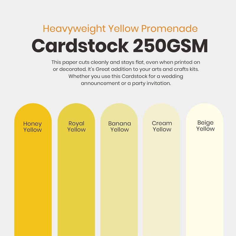 BearBoss Yellow Colored Cardstock Thick Paper 50 Sheets, 8.5" x 11" Heavyweight 92lb Cover Card Stock for Crafts and DIY Cards Making - Image 3